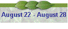 August 22 - August 28